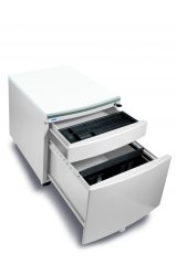 Pojazdný kontajner Mayer 32W8 W — biely, biela doska