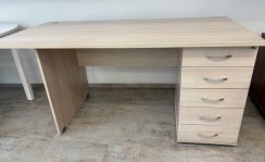 Pracovní stůl MARTIN – 160 x 80 cm, otvor na kabely, šuplíky se zámkem