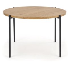 Jídelní kulatý stůl MORGAN –? 120x76, zlatý dub, černý Halmar