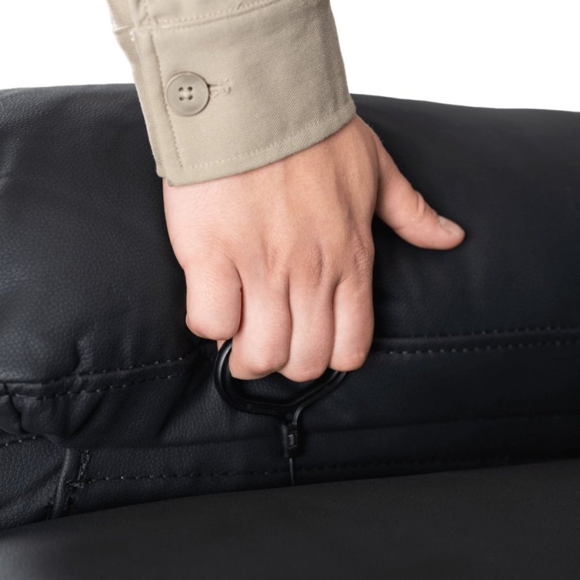 Masážne kreslo BRUCE – Luxusná rozkladacia čierna ekokoža