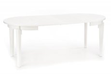 Jídelní kulatý rozkládací stůl SORBUS –⁠ 100x100x77 (+100) dřevo, bílá