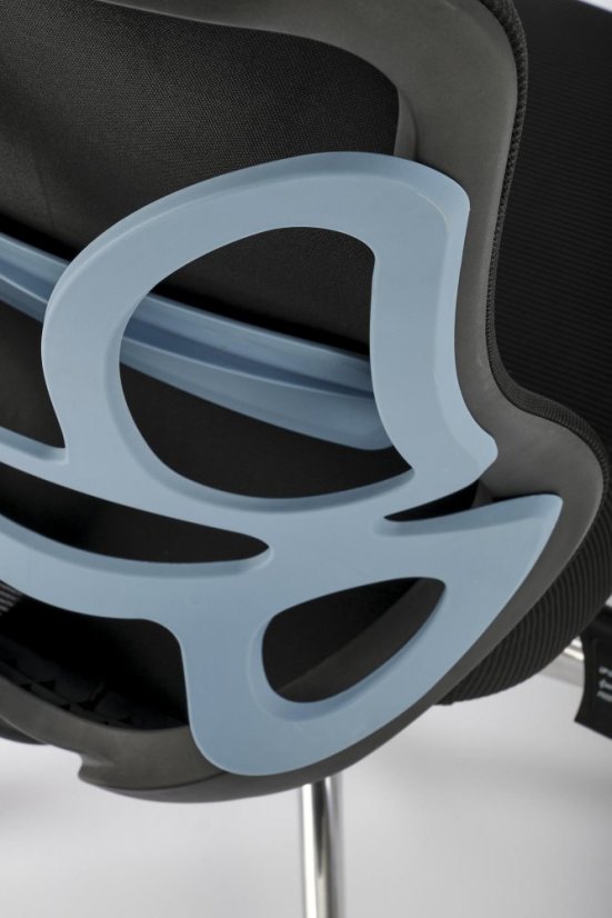 Kancelárska ergonomická stolička GILBERTO — kov, látka, sieť, čierna