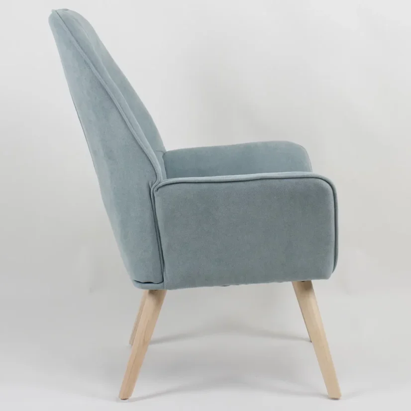 Relaxačné kreslo TOMBI — masív, látka, modrá