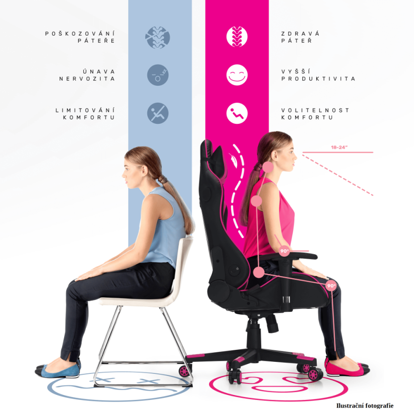 Herná stolička ZOPA — ekokoža, čierna/biela/farebný vzor, s RGB podsvietením, nosnosť 150 kg