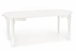 Jídelní kulatý rozkládací stůl SORBUS –⁠ 100x100x77 (+100) dřevo, bílá