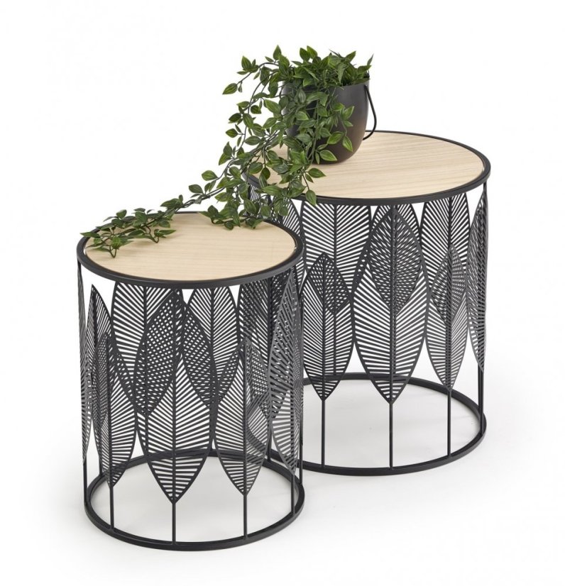 Súprava konferenčných stolíkov FOLLA - MDF, oceľ