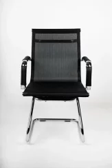 Konferenčná stolička FACTORY Skid — sieť, čierna