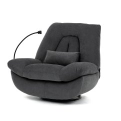 TV polohovací křeslo s elektrickým zabudovaným ovládáním LUMIO  — šedá látka, nosnost 160 kg Autronic