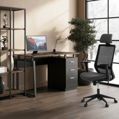 Stylový kancelářský stůl RENO 120x60cm s šuplíky – melamin, ořech Autronic