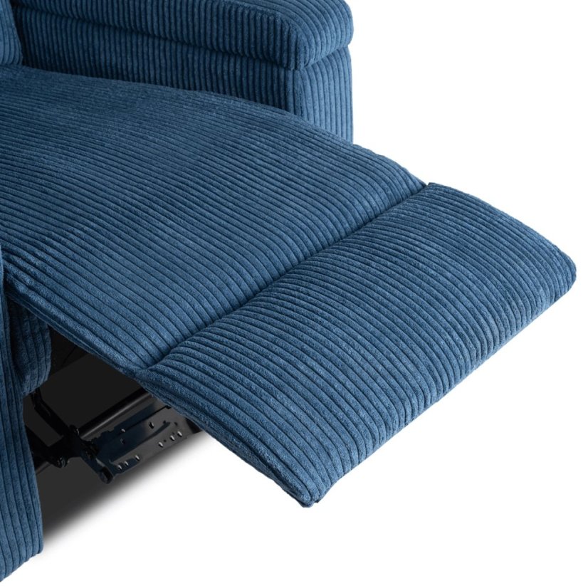 Luxusné masážne kreslo SEBASTIAN z modrého manšestru