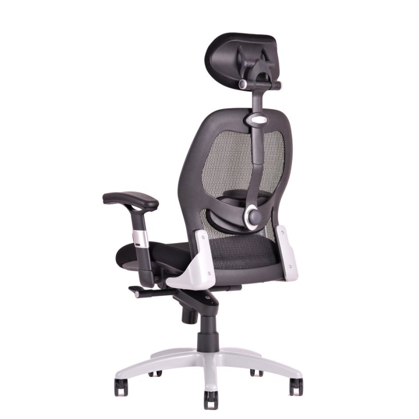 Ergonomická kancelárska stolička na kolieskach SATURN – s podrúčkami, viac farieb - Čalúnenie Saturn: NET oranžová