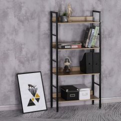 Regál ESTILO II — čierna / dekor dub