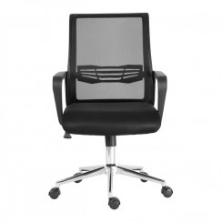 Kancelářská otočná židle JASMINE — látka, síť, černá