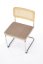 Jedálenská stolička ROSTAM — kov, látka, prírodný ratan, béžová