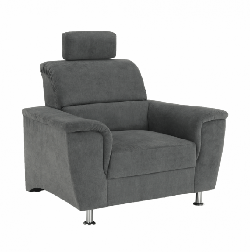 Relaxační křeslo SANTIAGO—  látka, šedá Kondela