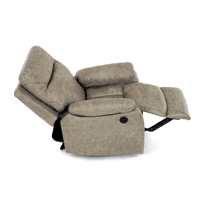 TV křeslo CHRISTOF s elektrickým polohováním — látka vintage, lanýžová Autronic