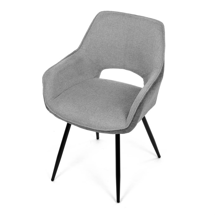 Jedálenská stolička BONY - strieborno-sivá látka, čierny kov