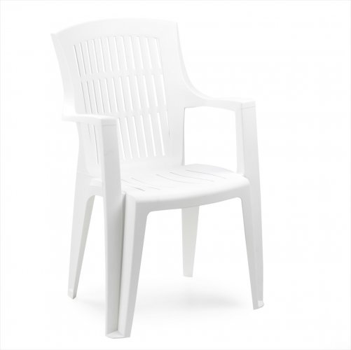 Zahradní židle KARA — plast, více barev - Barevné provedení plastu: Bílá