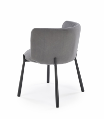 Jedálenská stolička LEMTA — kov, látka, sivá