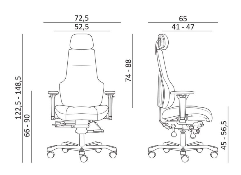 Kancelářská dispečerská židle TAMPA 24/7 - čalouněná, černá, nosnost 200kg Antares