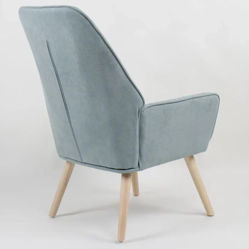 Relaxačné kreslo TOMBI — masív, látka, modrá