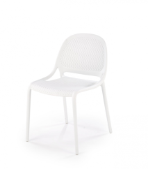 Jedálenská stolička BERN — plast, biela