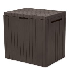 Zahradní úložný box CITY — 113L, plast, hnědá