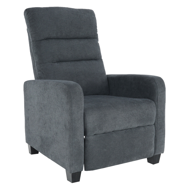 Polohovací relaxační křeslo TURNER — látka, šedá Kondela