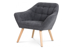 Relaxační křeslo YSTAD — masiv, látka šedá, nosnost 130 kg Autronic