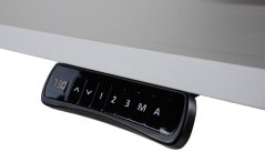 Elektricky výškově nastavitelný stůl SILENT — šedý, deska 138x80 šedá