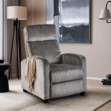 Štýlové Kreslo DANNY — jemného Sivého Zamatu