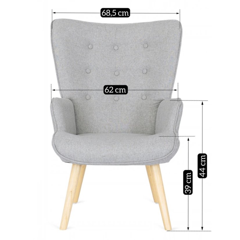 Elegantné šedé kreslo LOZANO 2 pre moderné interiéry