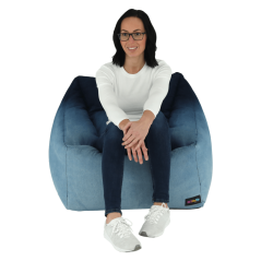 Sedací vak KOZANIŤ — 70×70, modrá látka