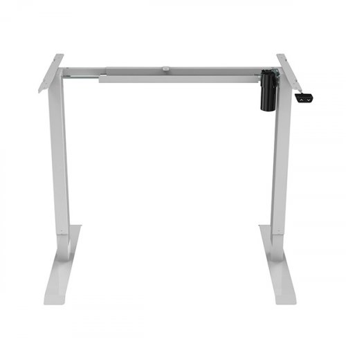 Elektricky výškově nastavitelný stůl POWERO — včetně desky, buk, šedá, 75×120 cm