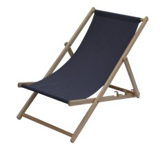 Zahradní skládací lehátko BAHAMA — masiv buk, látka, grafit