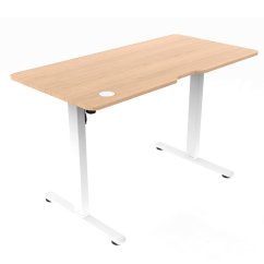 Elektricky nastavitelný pracovní stůl ELEVATE – bílá, dekor dub, 120x60 cm
