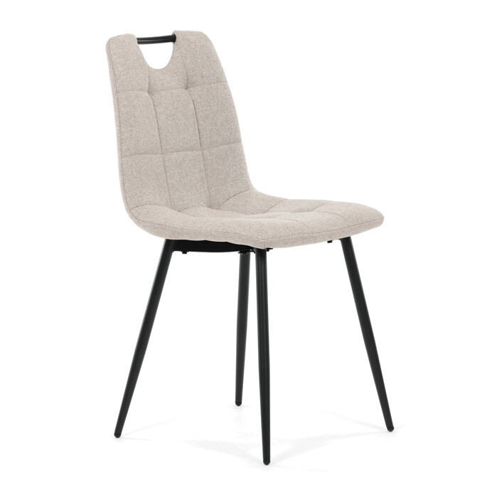 Jedálenská stolička FORMA – béžová látka, čierne kovové nohy Autronic