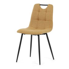 Jídelní židle FORMA – žlutá látka, černé kovové nohy