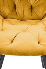 Otočná sametová stolička BECKY horčičková – moderný komfort v elegantnom štýle Halmar