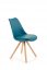Jedálenská stolička K201 – masív / plast / ekokoža, viac farieb - Čalúnenie K201: Sivá
