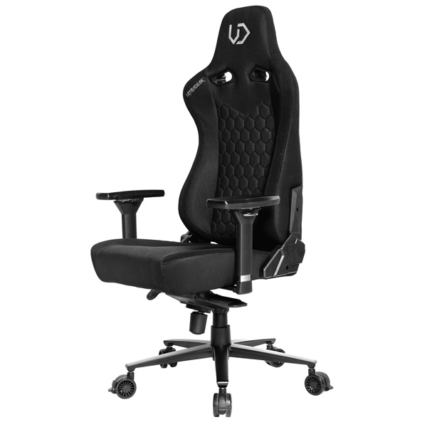 Herní křeslo Ultradesk Throne – kov, látka, černá, nosnost 150 kg