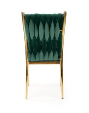 Jedálenská stolička QUEEN – zamat, tmavo zelená