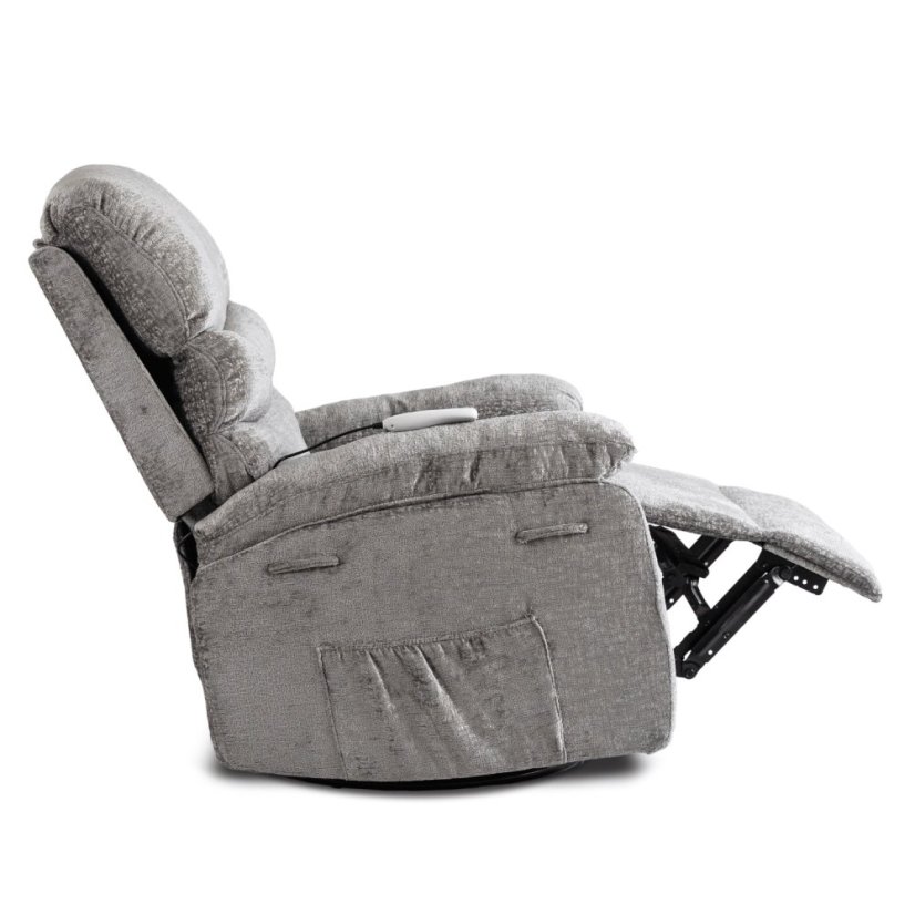 Luxusné masážne kreslo BRUCE – Rozkladacie, Sivé