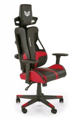 Herná stolička NITRO — ekokoža, čierna / červená