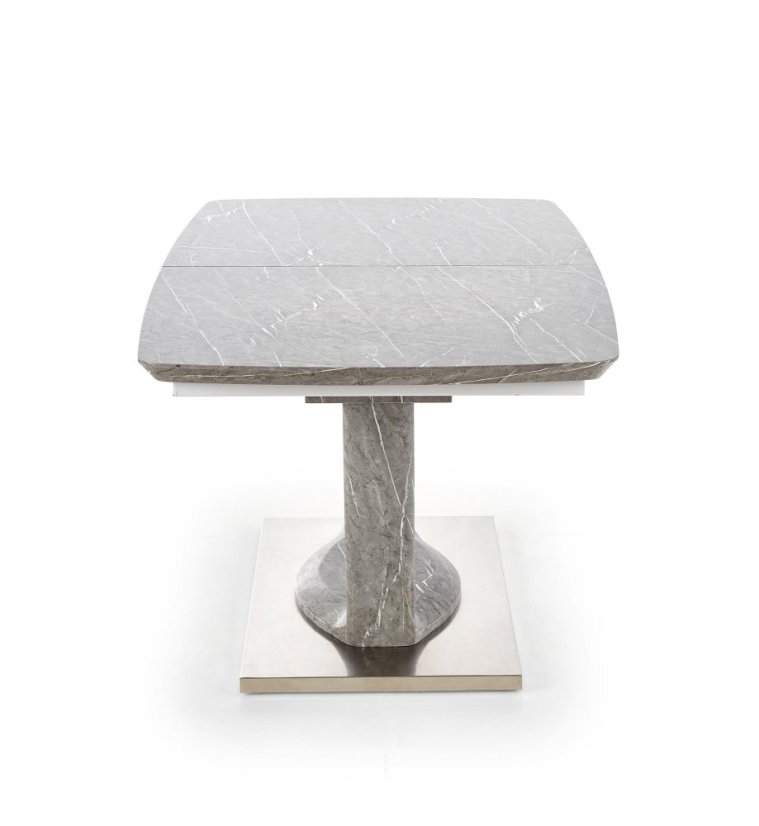 Jídelní rozkládací stůl ARTEMON –? 160x90x76 (+60), mramor, šedý Halmar