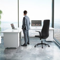 Kancelářské křeslo ORBIT – černá ekokůže s houpacím mechanismem Autronic