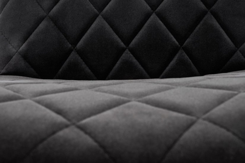 Jedálenská stolička TIMO — kov, látka, čierna