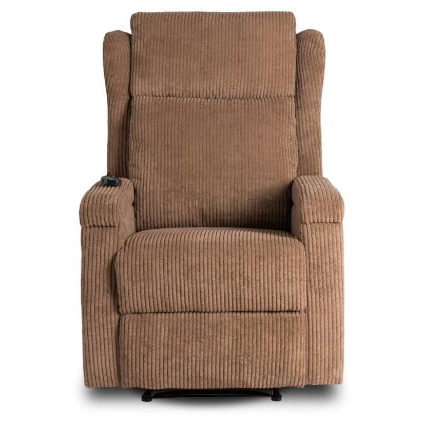 Luxusné masážne kreslo SEBASTIAN v hnedom manšestri