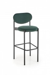 Barová židle KROBUS — ocel, látka, zelená