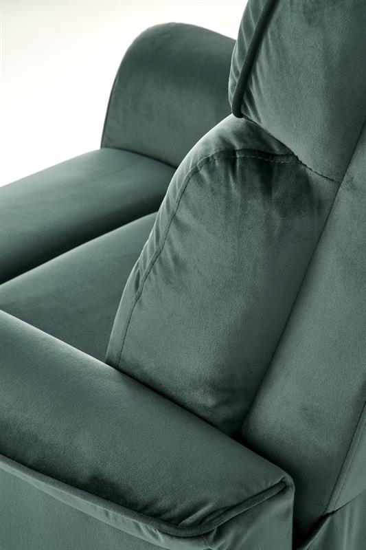 TV křeslo SEMIR s elektrickým polohováním - látka, zelená Halmar